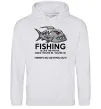Женская толстовка (худи) Fishing is like the mafia Серый меланж фото