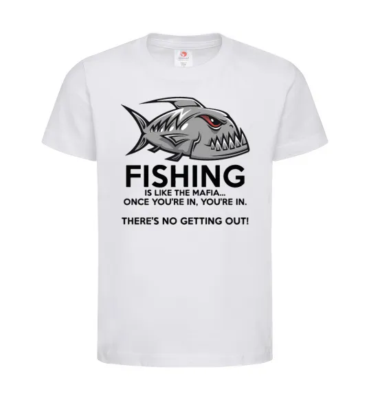 Детская футболка Fishing is like the mafia Белый фото