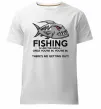 Мужская премиум футболка Fishing is like the mafia Белый фото