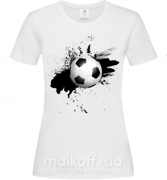 Женская футболка Футбольчик брызги Белый фото