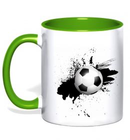 Чашка с цветной ручкой Футбольчик бризки Чашка с цветной ручкой Футбольчик бризки