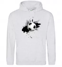 Мужская толстовка (худи) Футбольчик бризки Серый меланж фото