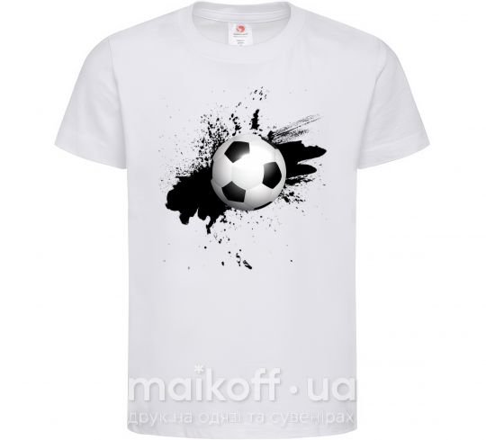 Детская футболка Футбольчик брызги Белый фото