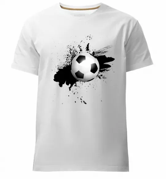 Чоловіча преміум футболка Футбольчик бризки Білий фото