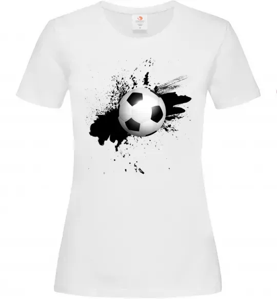 Женская футболка Футбольчик бризки Белый фото