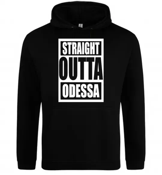 Чоловіча толстовка (худі) Straight outta Odessa Чорний фото