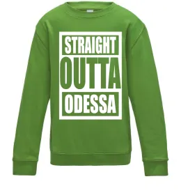 Детский Свитшот Straight outta Odessa Лаймовый фото