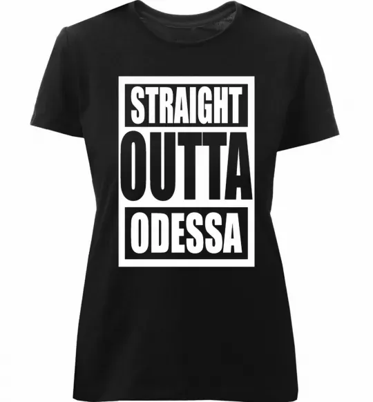 Женская премиум футболка Straight outta Odessa Черный фото
