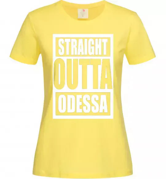 Жіноча футболка Straight outta Odessa Лимонний фото