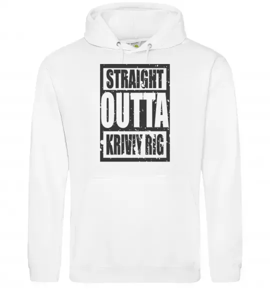 Мужская толстовка (худи) Straight outta Kriviy Rig Белый фото