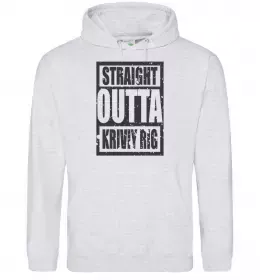 Мужская толстовка (худи) Straight outta Kriviy Rig Серый меланж фото