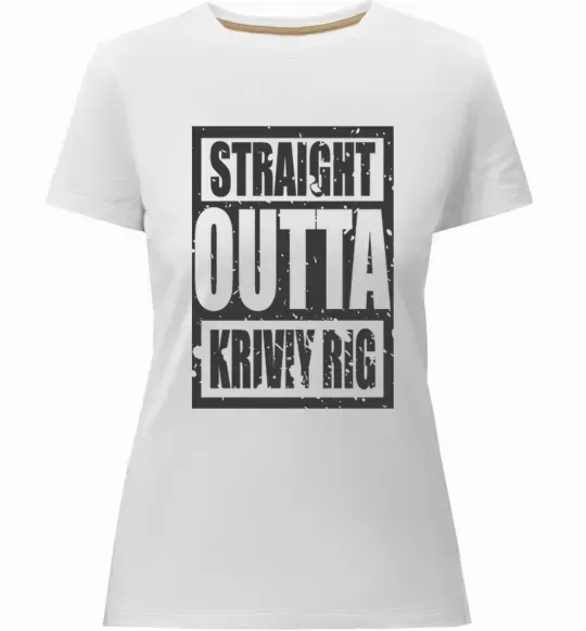 Жіноча преміум футболка Straight outta Kriviy Rig Білий фото
