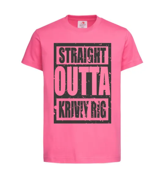 Дитяча футболка Straight outta Kriviy Rig Яскраво-рожевий фото