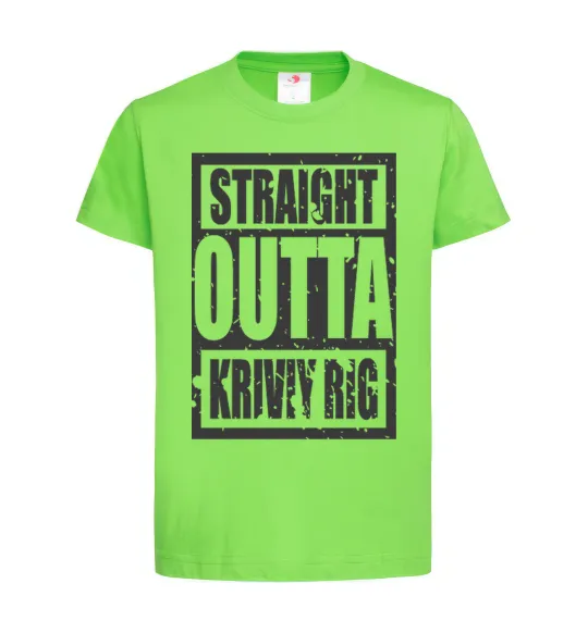Дитяча футболка Straight outta Kriviy Rig Лаймовий фото