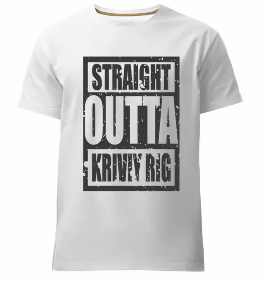 Мужская премиум футболка Straight outta Kriviy Rig Белый фото