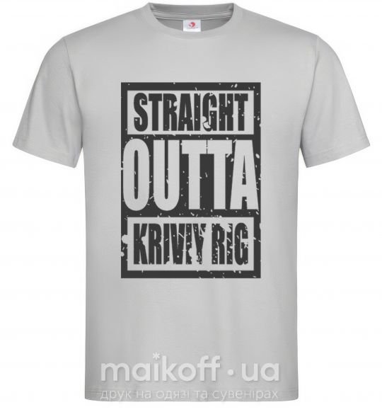 Чоловіча футболка Straight outta Kriviy Rig Сірий фото