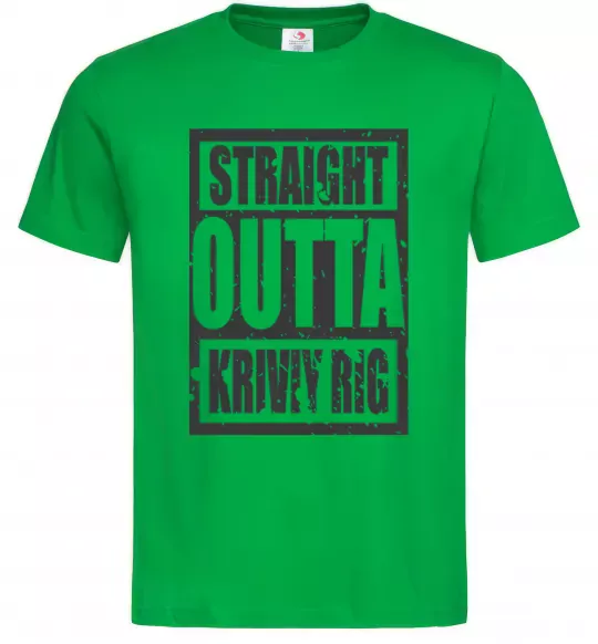 Мужская футболка Straight outta Kriviy Rig Зеленый фото