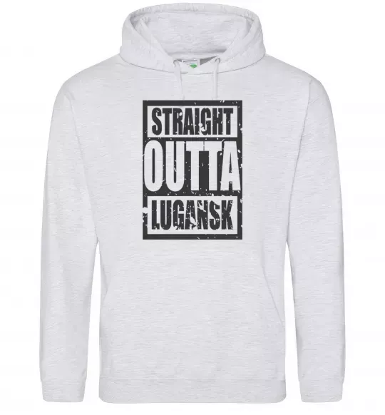 Женская толстовка (худи) Straight outta Lugansk Серый меланж фото