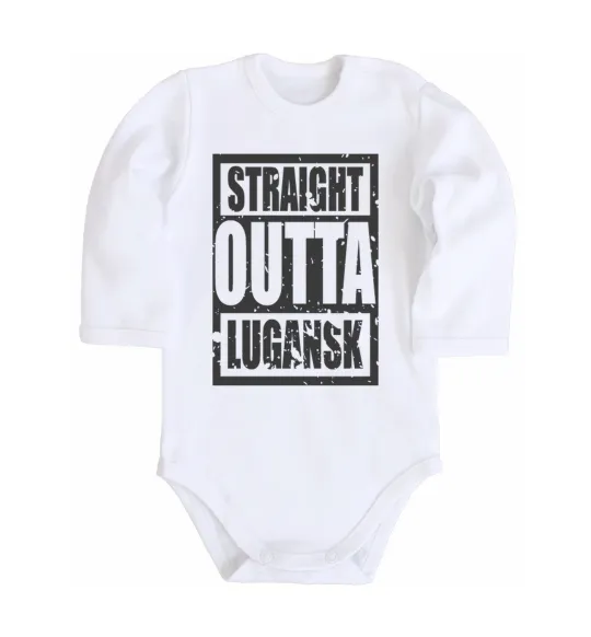 Дитячий бодік Straight outta Lugansk Білий фото