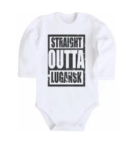 Дитячий бодік Straight outta Lugansk Білий фото