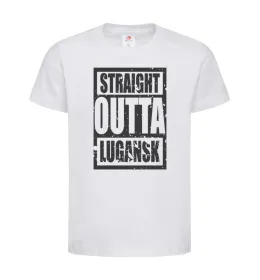 Дитяча футболка Straight outta Lugansk Білий фото