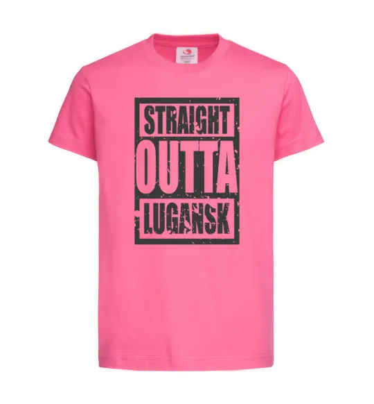 Дитяча футболка Straight outta Lugansk Яскраво-рожевий фото