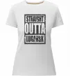Женская премиум футболка Straight outta Lugansk Белый фото