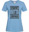 Жіноча футболка Straight outta Lugansk Блакитний Жіноча футболка Straight outta Lugansk Блакитний фото
