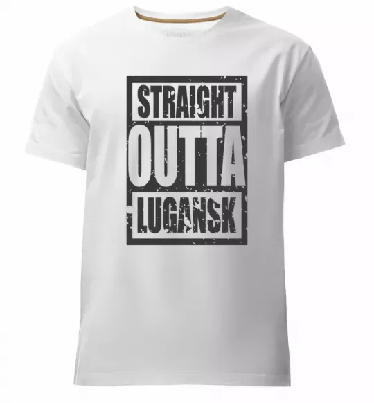 Чоловіча преміум футболка Straight outta Lugansk Білий фото
