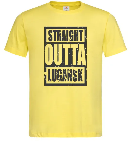 Мужская футболка Straight outta Lugansk Лимонный фото