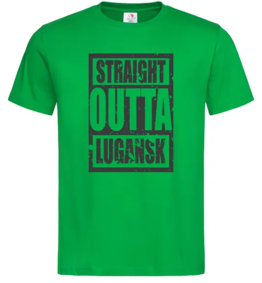 Мужская футболка Straight outta Lugansk Зеленый фото