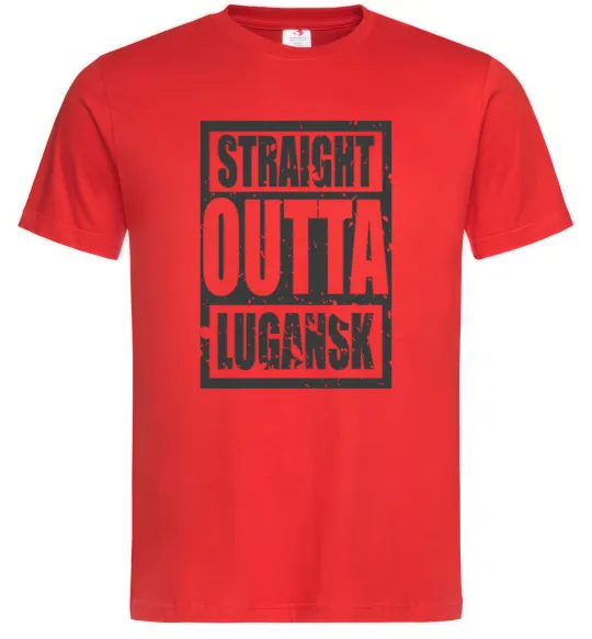 Мужская футболка Straight outta Lugansk Красный фото