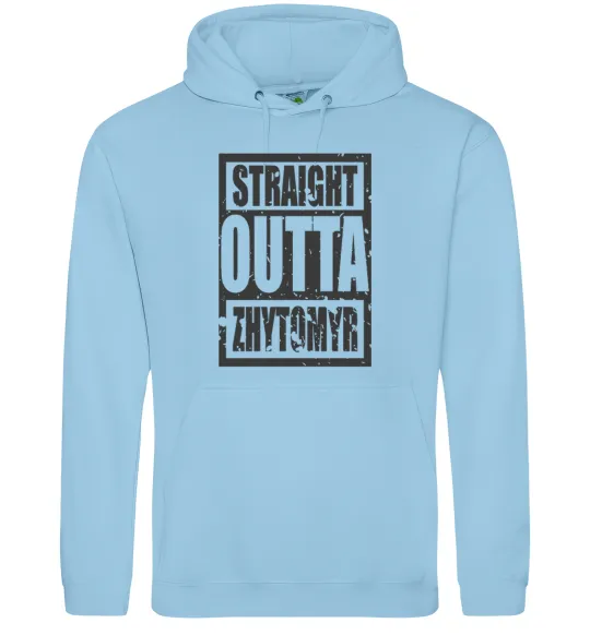Жіноча толстовка (худі) Straight outta Zhytomyr Блакитний фото