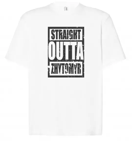 Футболка Оверсайз Straight outta Zhytomyr Білий фото