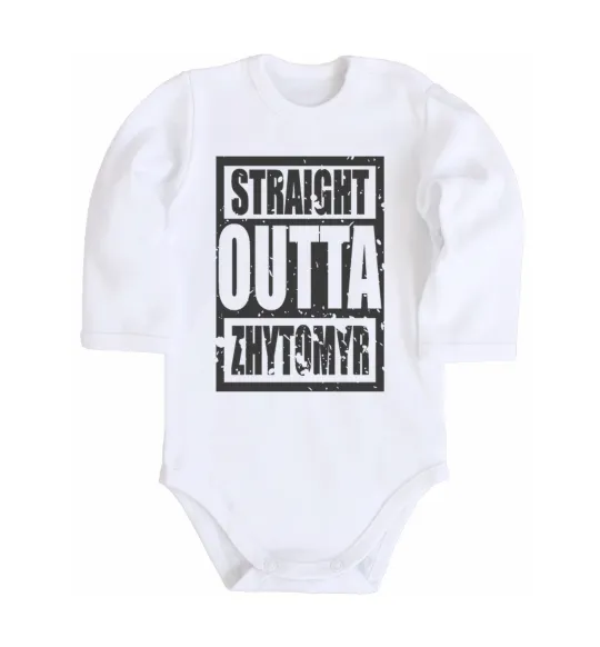 Дитячий бодік Straight outta Zhytomyr Білий фото