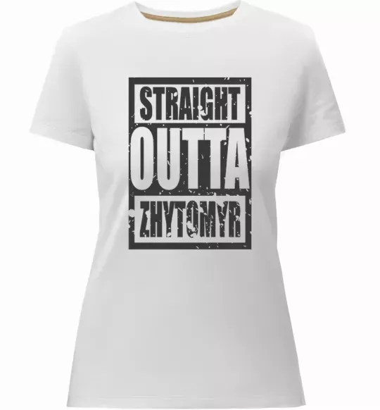 Жіноча преміум футболка Straight outta Zhytomyr Білий фото