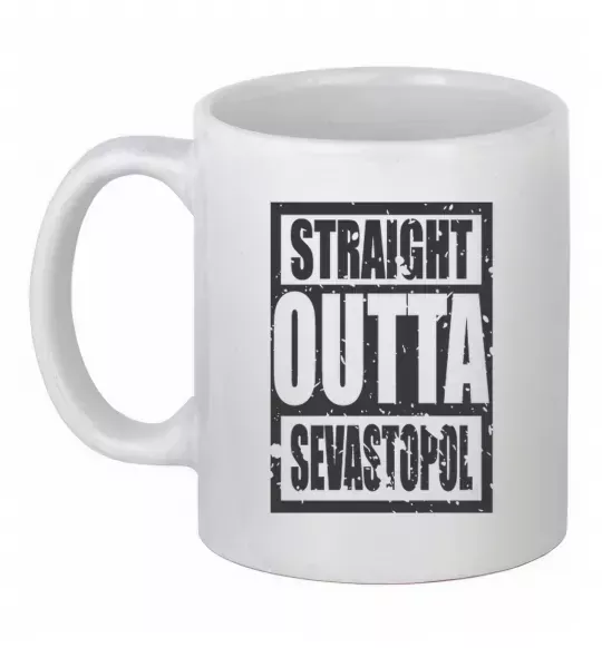 Чашка керамическая Straight outta Sevastopol Белый фото