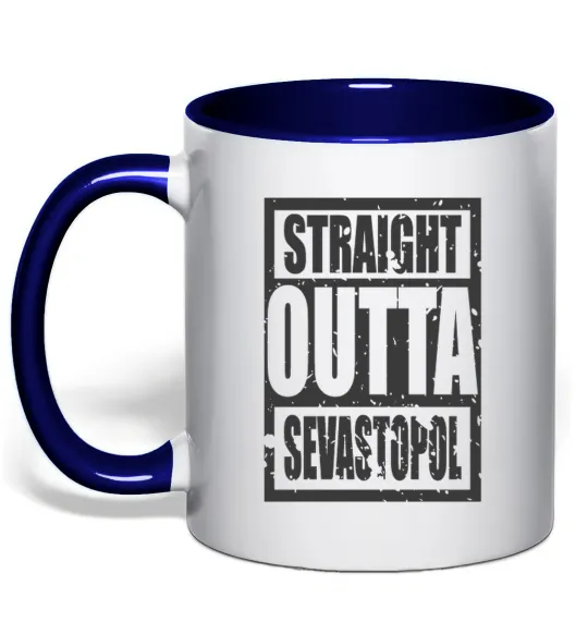 Чашка с цветной ручкой Straight outta Sevastopol Глубокий темно-синий фото