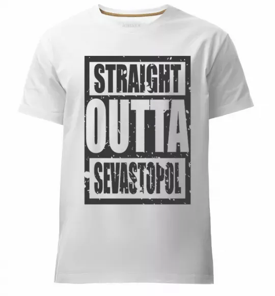 Чоловіча преміум футболка Straight outta Sevastopol Білий фото