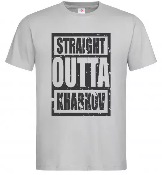 Мужская футболка Straight outta Kharkov Серый фото