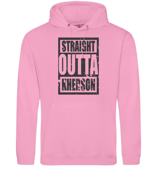 Чоловіча толстовка (худі) Straight outta Kherson Рожевий фото