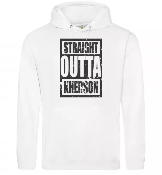 Жіноча толстовка (худі) Straight outta Kherson Білий фото