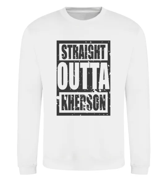 Світшот Straight outta Kherson Білий фото