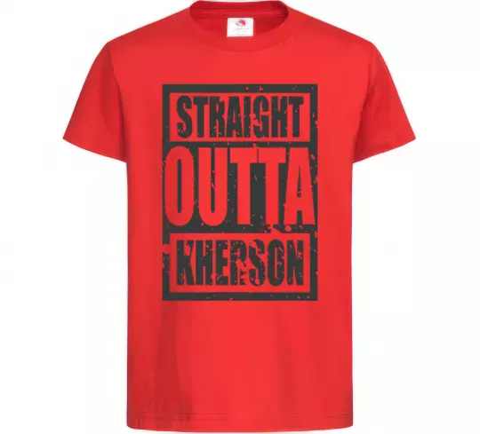 Дитяча футболка Straight outta Kherson Червоний фото