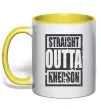 Чашка с цветной ручкой Straight outta Kherson Солнечно желтый Чашка с цветной ручкой Straight outta Kherson Солнечно желтый фото