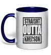 Чашка с цветной ручкой Straight outta Kherson Глубокий темно-синий Чашка с цветной ручкой Straight outta Kherson Глубокий темно-синий фото