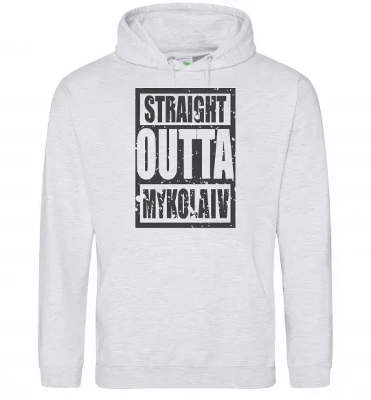 Чоловіча толстовка (худі) Straight outta Nikolaev Сірий меланж фото