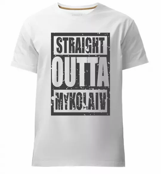 Мужская премиум футболка Straight outta Nikolaev Белый фото