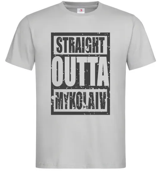 Чоловіча футболка Straight outta Nikolaev Сірий фото