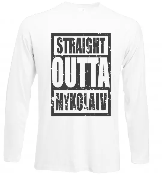 Лонгслів Straight outta Nikolaev Білий фото